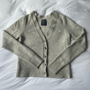 Abercrombie and fitch 100 %‎ Cashmere cardigan Grey Size Small